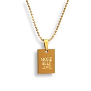 Pendant Necklace, More Self Love, 18K Gold Plated, NEW